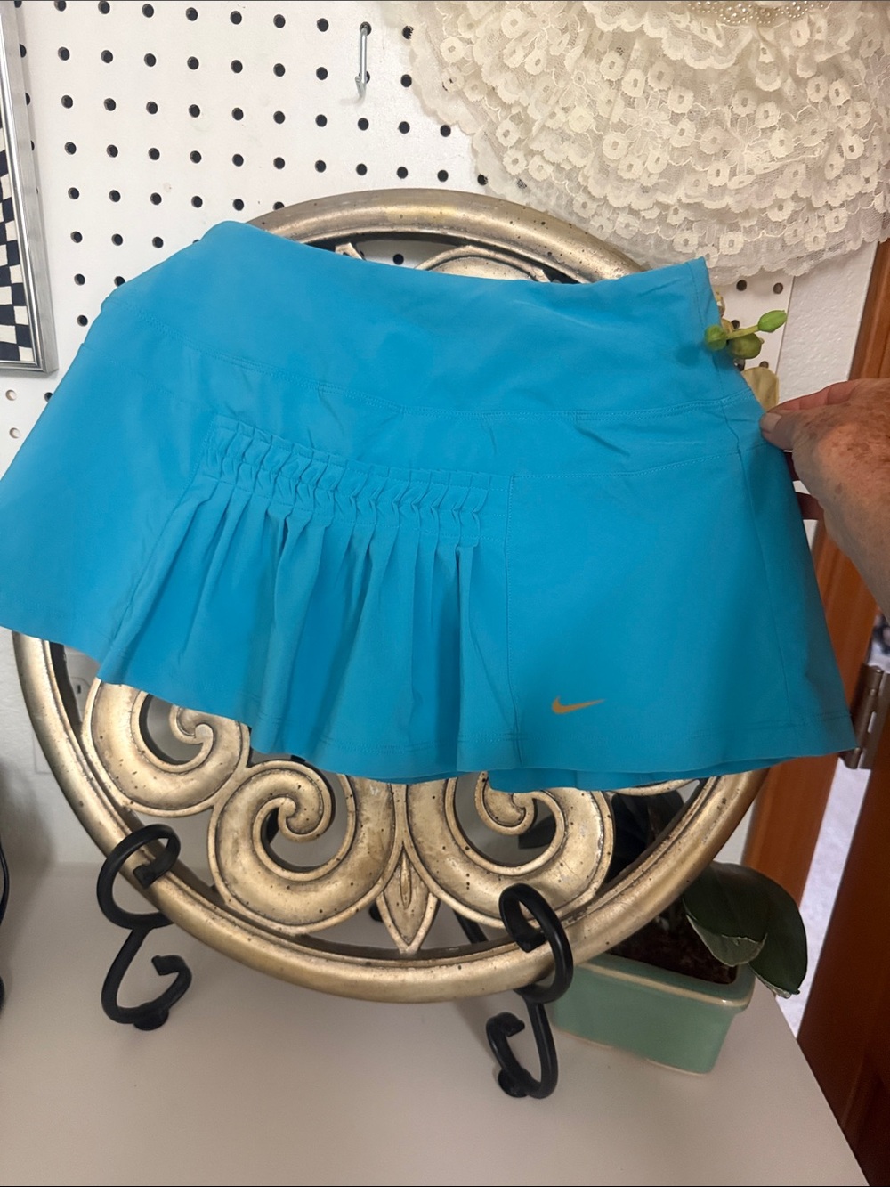 Nike Teal Athletic Skort with Gathered detail